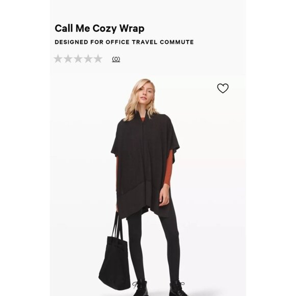 Lululemon Call Me Cozy Wrap Zip Up Heathered Black HBLK 75317 - Picture 5 of 5